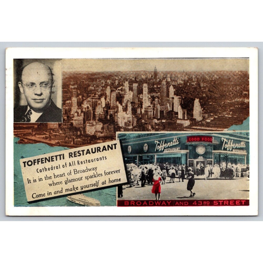 Vintage 1958 Postcard Toffenetti Restaurant Times Square New York City Posted NY